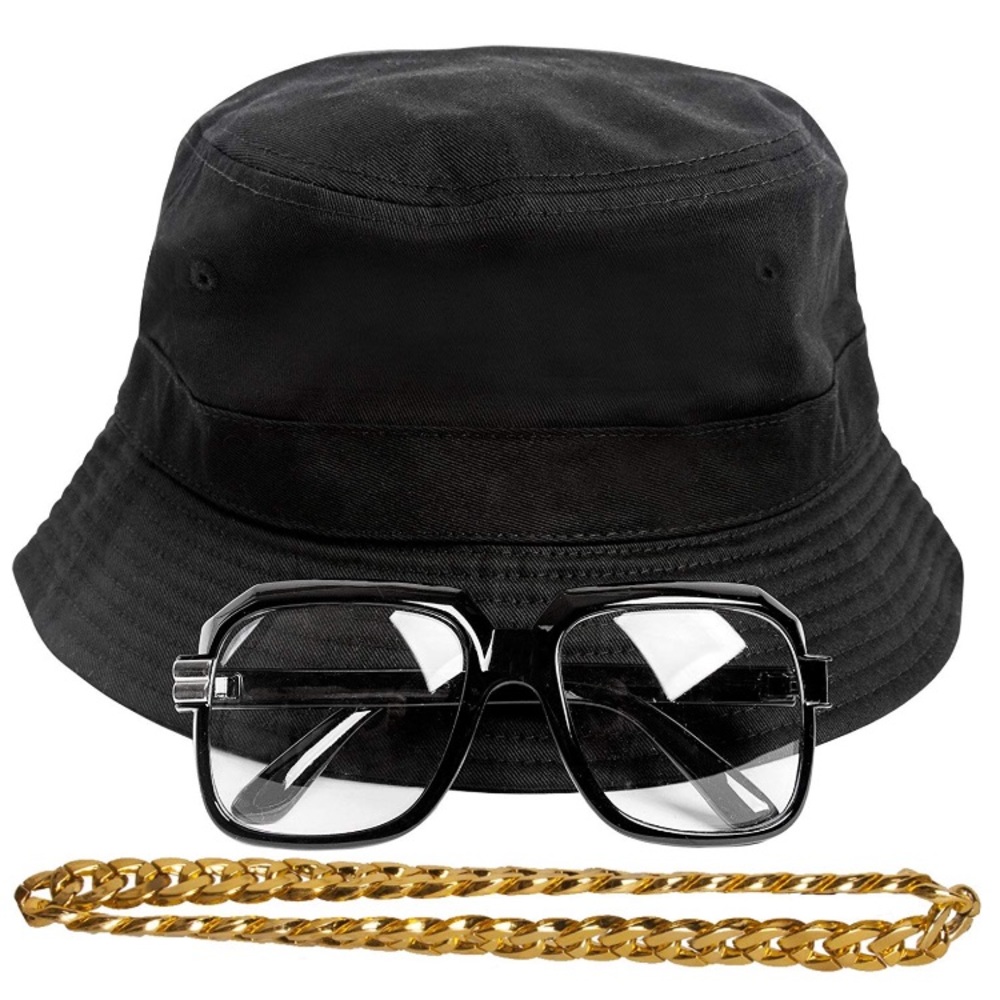90’s 3 PEICE BLACK RETRO  RAPPER COSTUME SET NEW